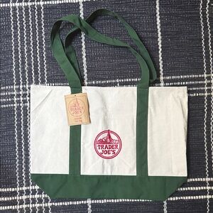 Trader Joe’s Green and White Tote Bag